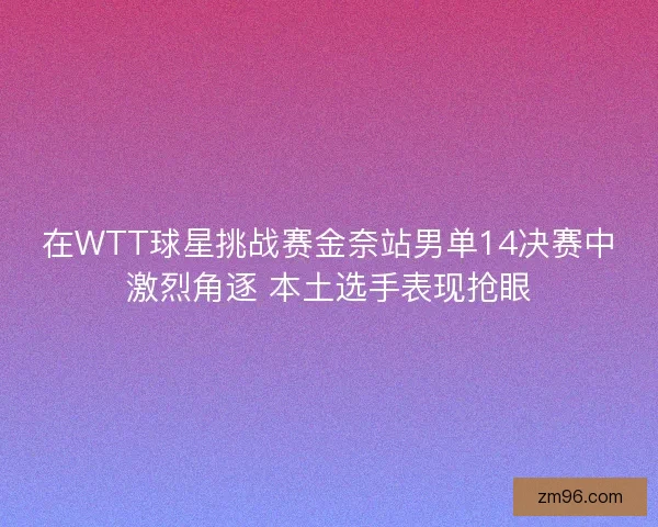 在WTT球星挑战赛金奈站男单14决赛中激烈角逐 本土选手表现抢眼 在WTT球星挑战赛金奈站男单14决赛中激烈角逐 本土选手表现抢眼