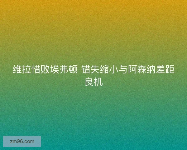 维拉惜败埃弗顿 错失缩小与阿森纳差距良机 维拉惜败埃弗顿 错失缩小与阿森纳差距良机