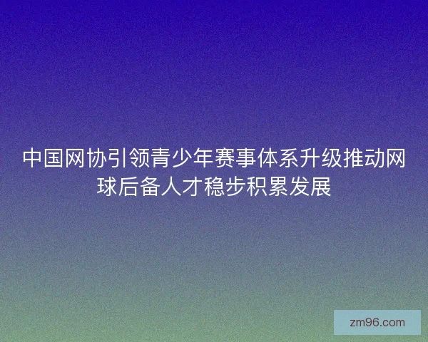 中国网协引领青少年赛事体系升级推动网球后备人才稳步积累发展