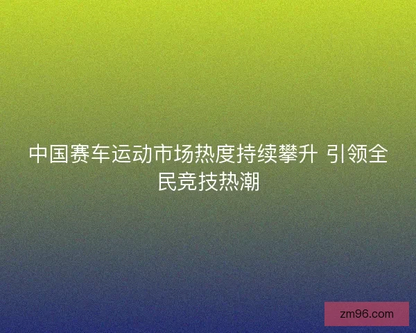 中国赛车运动市场热度持续攀升 引领全民竞技热潮